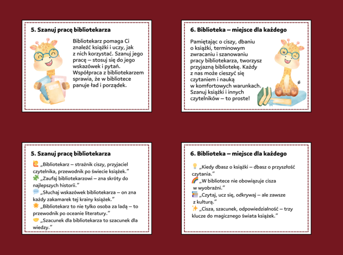 📚 Gazetka „Najważniejsze zasady zachowania w bibliotece” – 14 stron