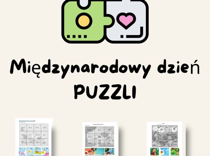 🧩 Międzynarodowy Dzień Puzzli – matematyczne karty pracy