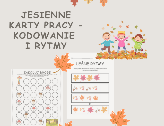 Jesienne karty pracy - kodowanie i rytmy.