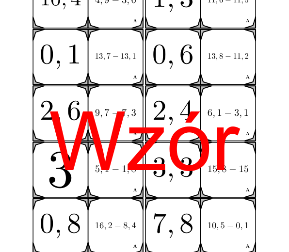 Domino - Odejmowanie liczb dziesiętnych | matematyka