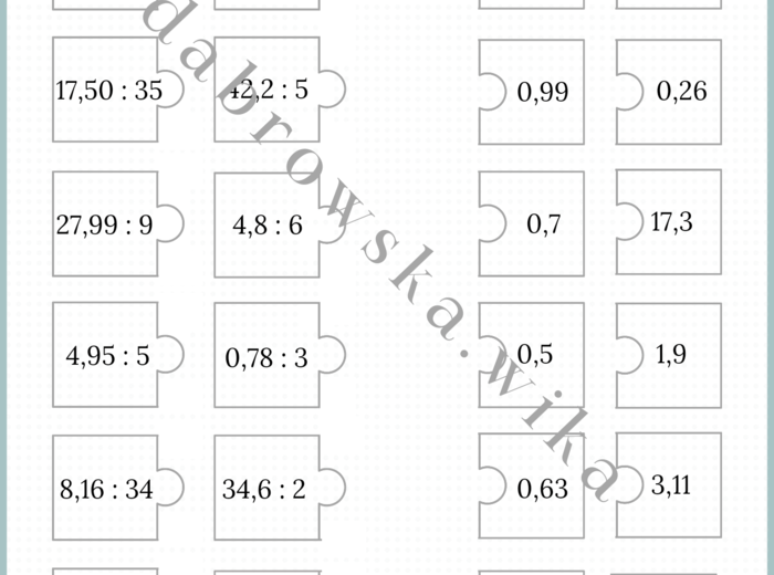 Dzielenie ułamków dziesiętnych przez liczby naturalne
