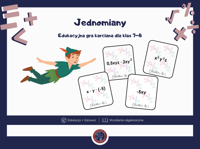 Gra karciana „Piotruś Pan” – jednomiany | Gotowe karty do wydruku | Skuteczna powtórka przez zabawę