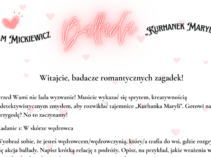 Walentynkowy Mickiewicz, czyli rzecz o "Kurhanku Maryli"