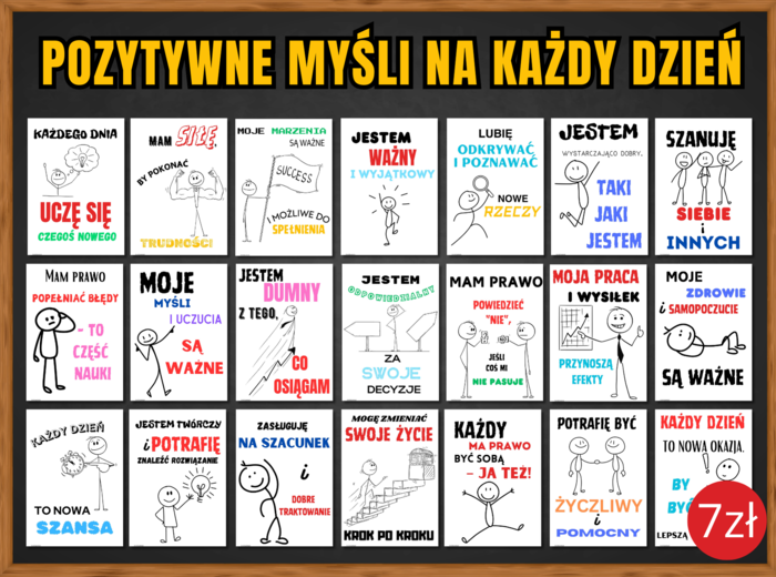 POZYTYWNE MYŚLI NA KAŻDY DZIEŃ - zestaw edukacyjny - gazetka oraz scenariusz zajęć