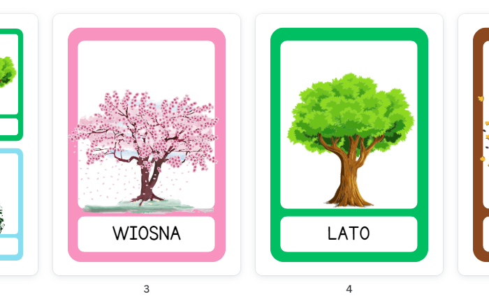 Pory roku - dekoracje na tablicę do przedszkola, szkoły, zerówki