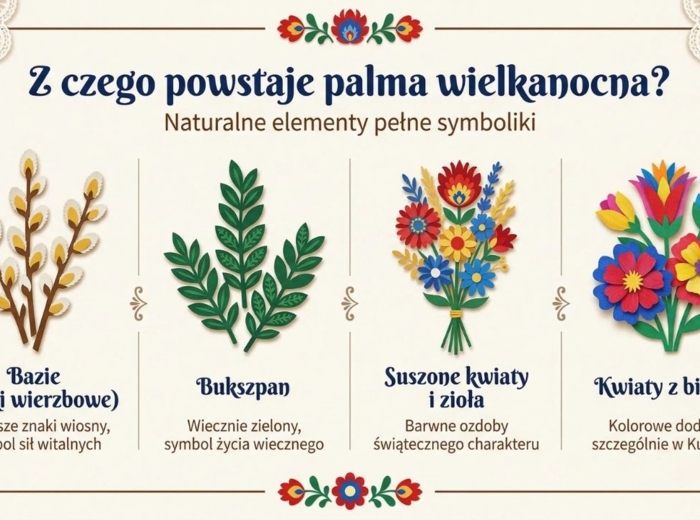 Wielkanoc w Polsce – symbole i zwyczaje (gazetka szkolna / prezentacja, styl folkowy