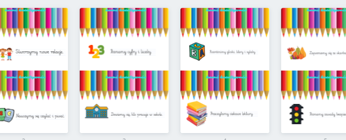 Czego dziś się dowiem? - karty do dekoracji i wydruku - klasa 1