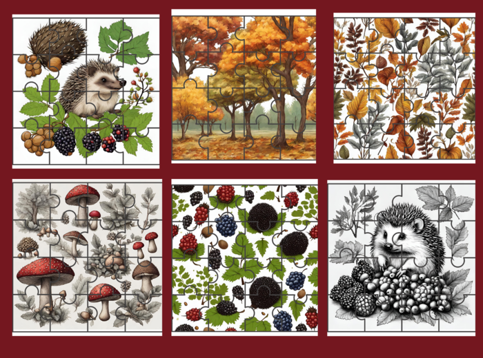 JESIEŃ - PUZZLE - 8 obrazków - ćwiczenia redakcyjne