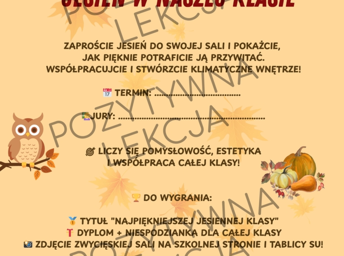 📌 Zestaw 10 Wzorów Ogłoszeń Konkursów Szkolnych – Na Każdy Miesiąc Roku Szkolnego!