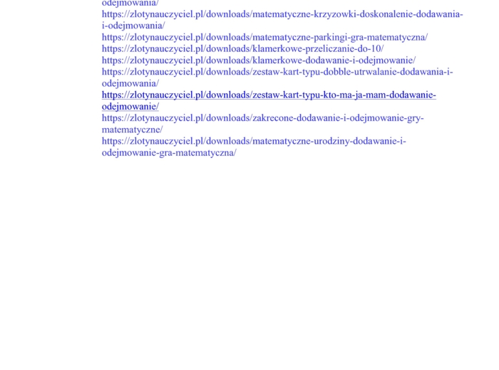 PAKIET DODAWANIE I ODEJMOWANIE