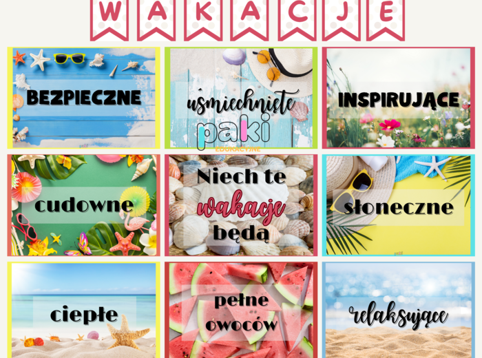 Zakończenie koniec roku / wakacje - GAZETKA / dekoracja do sali, świetlicy, biblioteki, na korytarz