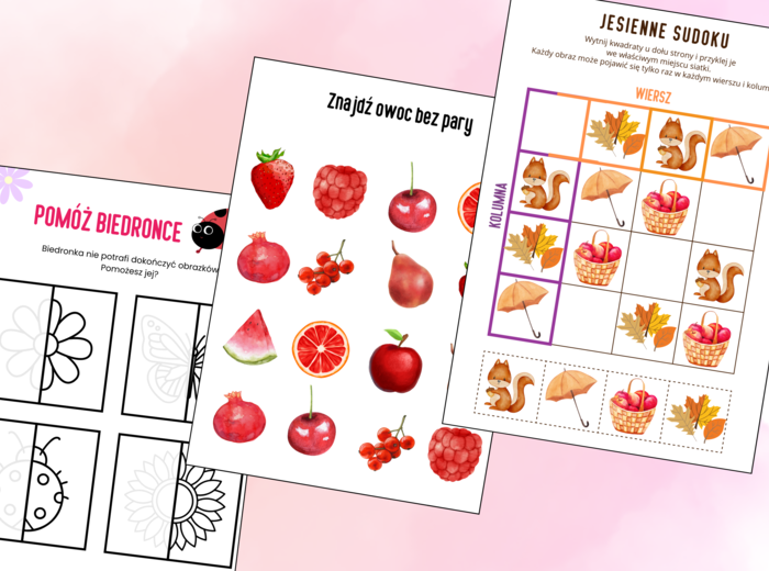 Karty pracy dla klas 0-3 | Ćwiczenia na 4 pory roku | Rozwój motoryki małej i kreatywności, 53 strony