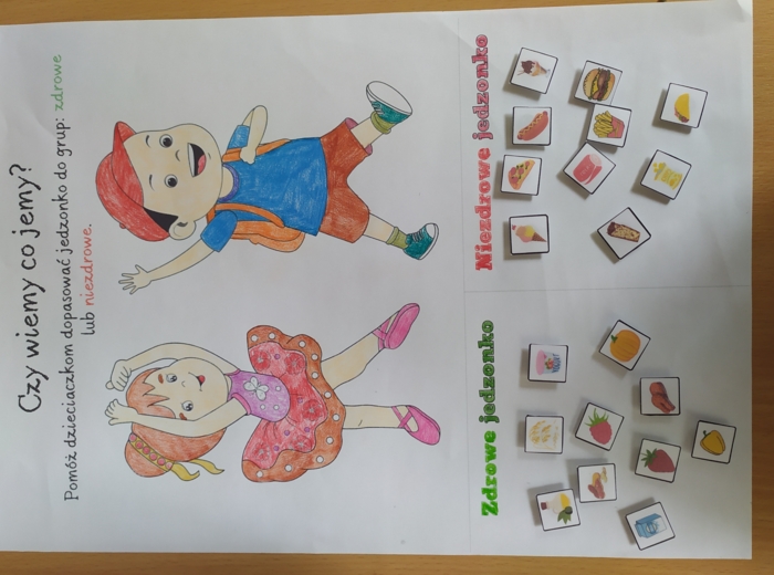 Zdrowe odżywianie - dopasowanie materiałów.