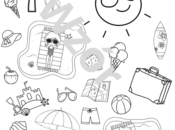 Gazetka "Bezpieczne wakacje" i kolorowanka XXl oraz A4