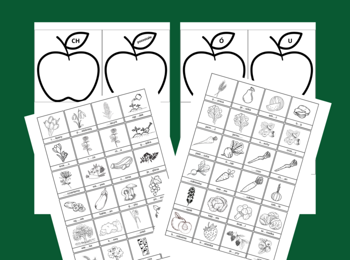 ORTOGRAFICZNY OGRÓD - ortografia - wklejki - karty pracy