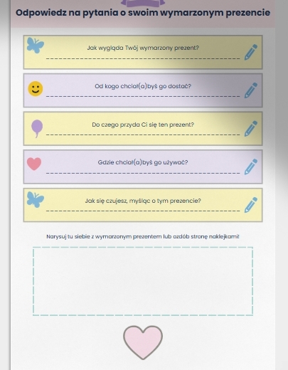 Karta pracy: Mój wymarzony prezent