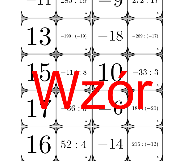 Domino - Dzielenie liczb całkowitych | matematyka