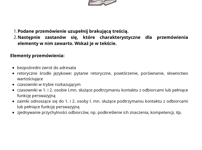 Przemówienie - ćwiczenie (Książki jako źródło mądrości)