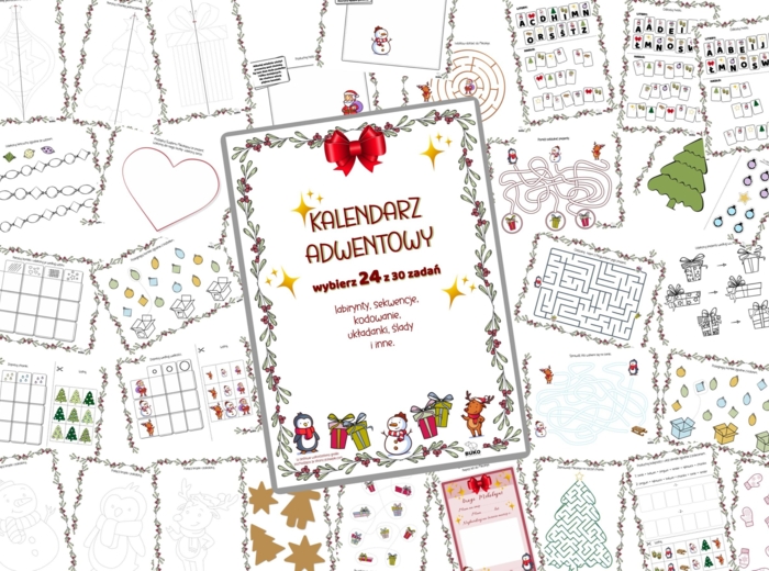 Kalendarz Adwentowy w postaci kart pracy