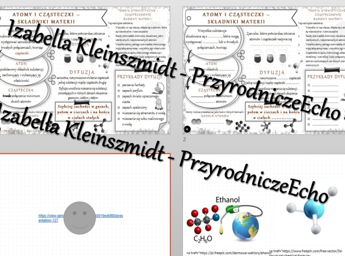 Minizestaw na temat „Atomy i cząsteczki” – sketchnotka + karta pracy w power point + gratisowy link do prezentacji multimedialnej niekomercyjnej wykonanej w genial.ly do indywidualnego pobrania i użycia do celów niekomercyjnych. Chemia 7, „Świat okiem ch