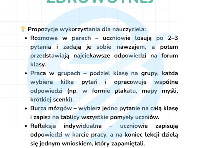 Edukacja zdrowotna – 30 pytań dla klas 4–8