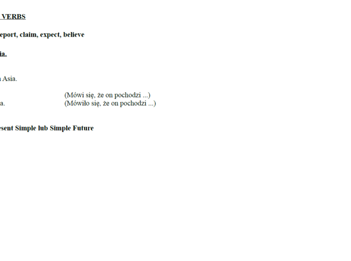 Passive Voice - reporting verbs