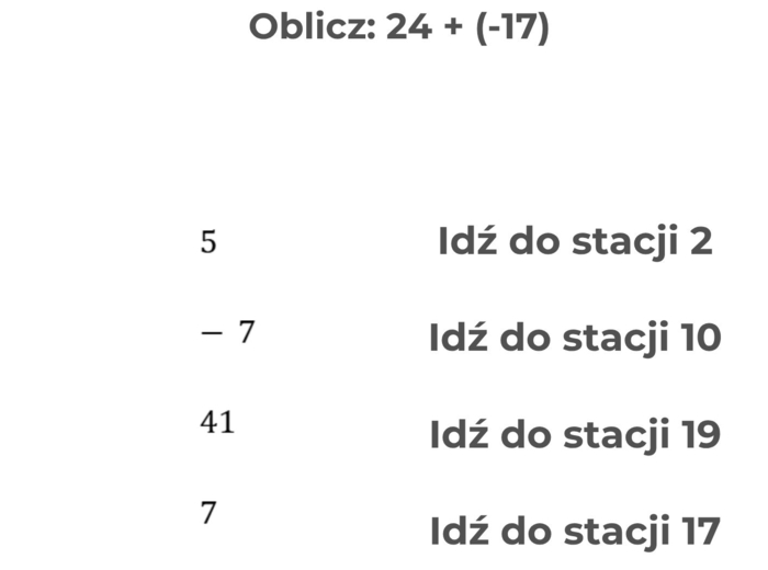 Stacje zadaniowe - liczby całkowite