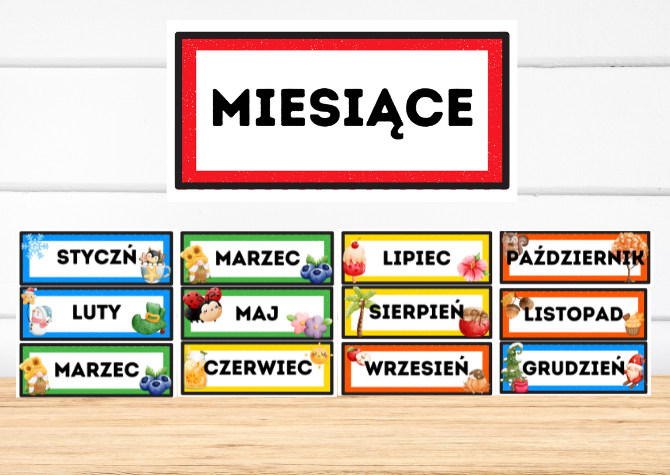 Karty demonstracyjne / pokazowe – Miesiące