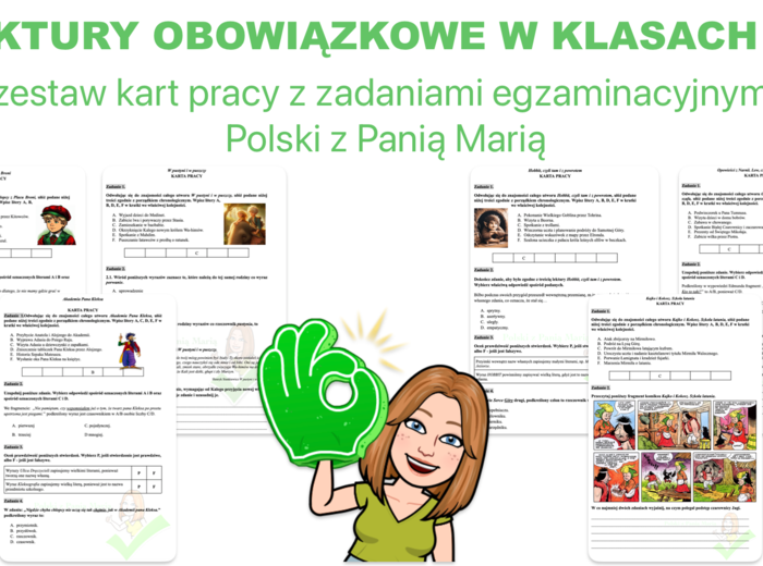 Wszystkie lektury obowiązkowe dla klas 4-6 - zadania egzaminacyjne W ZESTAWIE NAJTANIEJ!