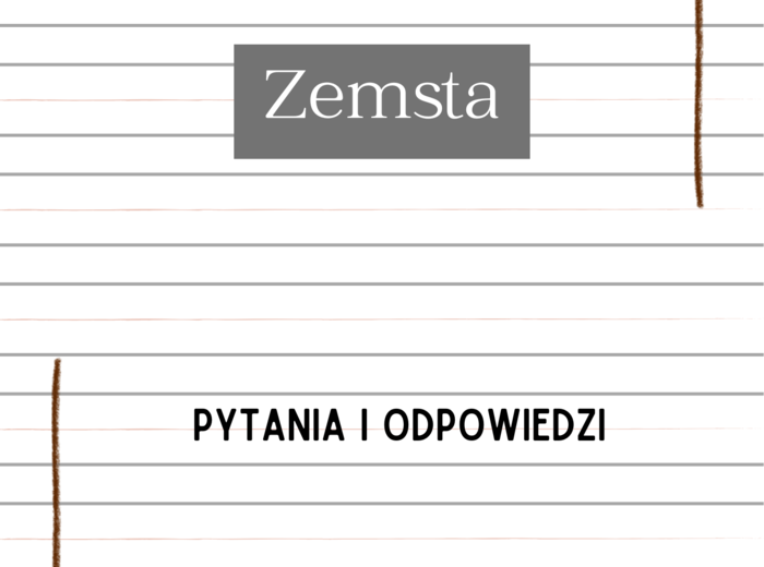 Zemsta – Aleksander Fredro | Karty do lektury