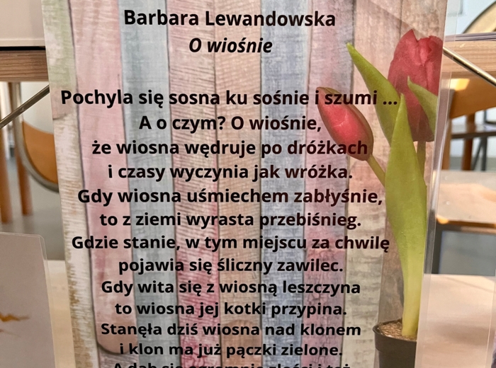 Wiersze o wiośnie - kolorowe karty tematyczne A4