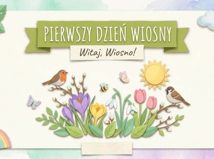 Pierwszy Dzień Wiosny – gazetka szkolna (11 plansz)