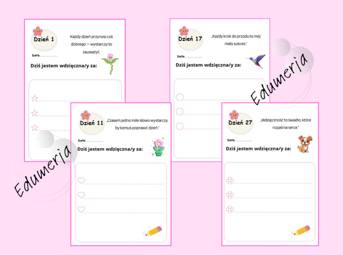 „Dziennik wdzięczności dla uczniów 4-6” – 28 dni uważności, refleksji i radości z codzienności. klasy 4-6