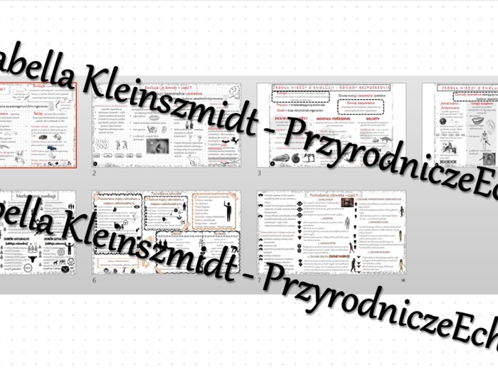 Zestaw sketchnotek – notatek do całego działu „EWOLUCJA ŻYCIA” wykonanych w power point do edycji. Biologia 8