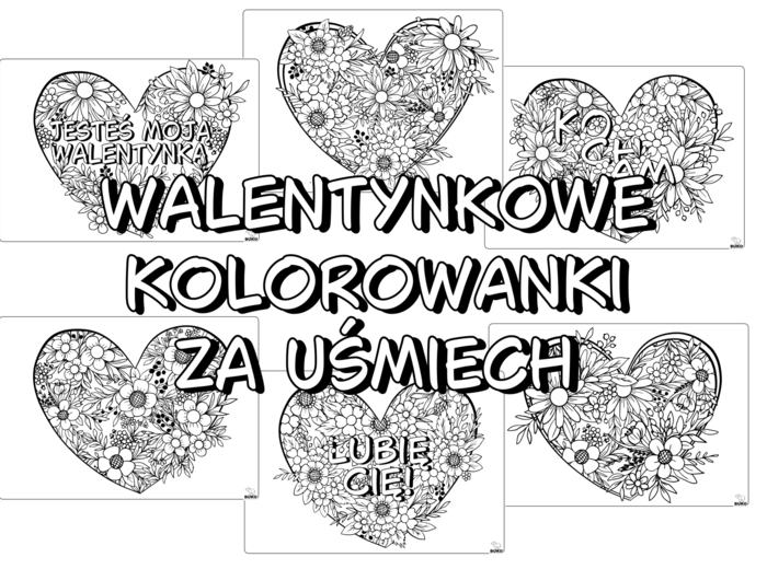 Walentynkowe kolorowanki