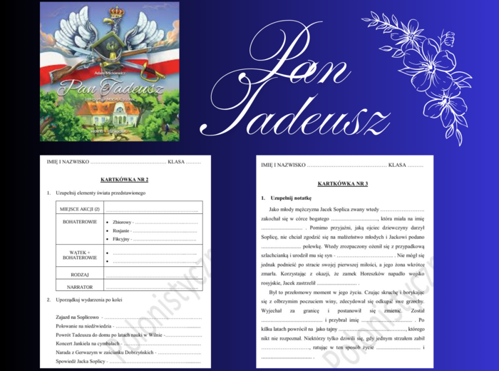 Sprawdzian. Kartkówki "Pan Tadeusz"