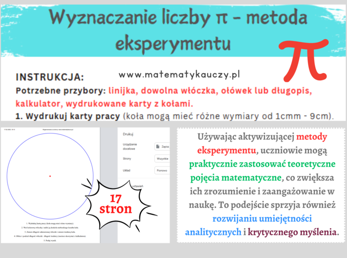 Wyznaczanie liczby π - metoda eksperymentu / KARTY PRACY do druku / STACJA ZADANIOWA