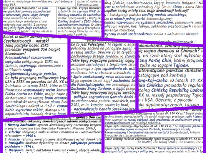 Sytuacja w Europie i na świecie po II wojnie światowej – komplet NOTATEK