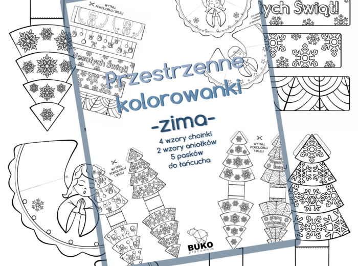 Przestrzenne kolorowanki -ZIMA-