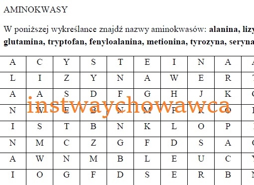 Aminokwasy-wykreślanka