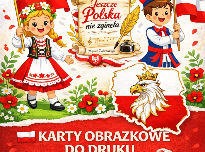 Święto Konstytucji 3 Maja – karty obrazkowe A4 + kotyliony i medale do druku