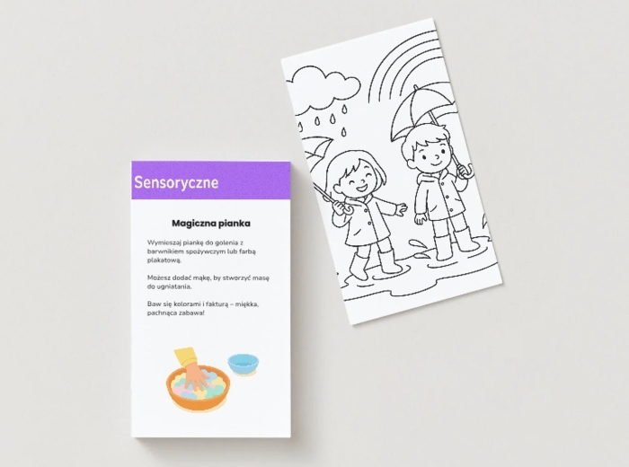 Zestaw kart “Pomysły na zabawy w deszczowy dzień”