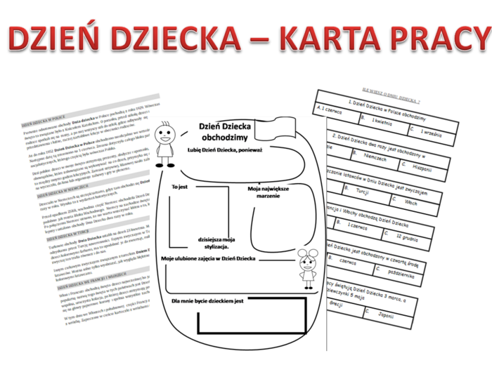 DZIEŃ DZIECKA - KARTA PRACY
