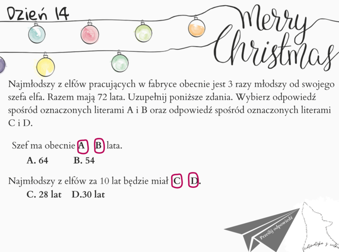 Egzaminacyjny matematyczny kalendarz adwentowy