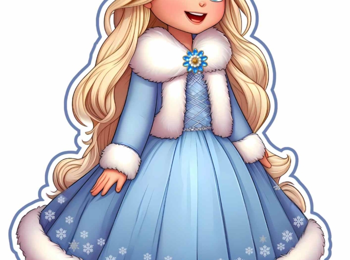 Dekoracja drzwi - PANI ZIMA - grafika XXL