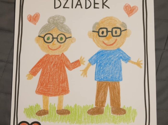 Gotowy zestaw dekoracyjny na Dzień Babci i Dziadka — czarno-biały PDF do druku