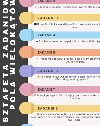 📘 Zadania powtórkowe – Pola wielokątów