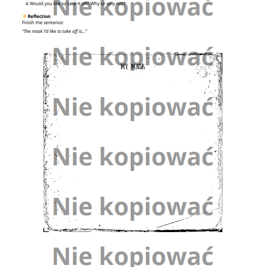 Karta pracy z czytanką "The Secret Behind the Mask" słownictwo: emocje i osobowość B1