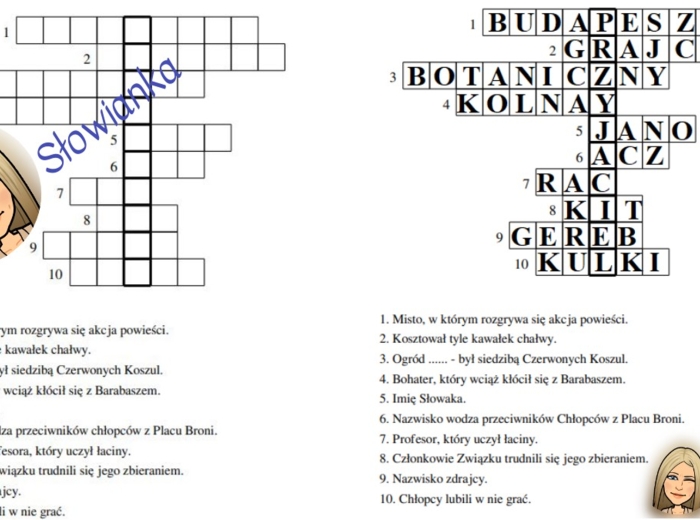 KRZYŻÓWKA "Chłopcy z Placu Broni"