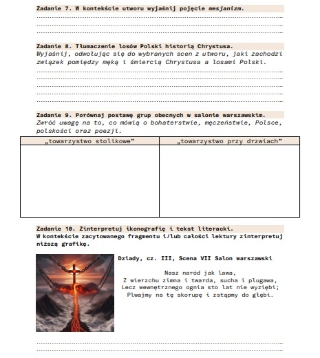 Karta pracy "Dziady, cz. III"